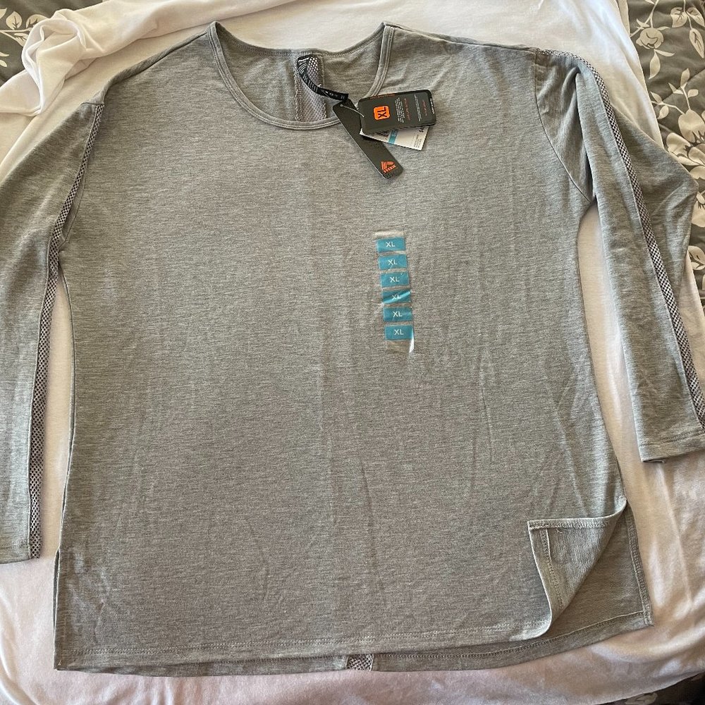 RBX Live Life Active Lt. Grey Hthr Long Sleeve  NWT XL
